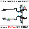 iPhone 15 Pro 5G 2023 A3102 - FLEX DE VOLUMEN + POWER CON SOPORTES METÁLICOS