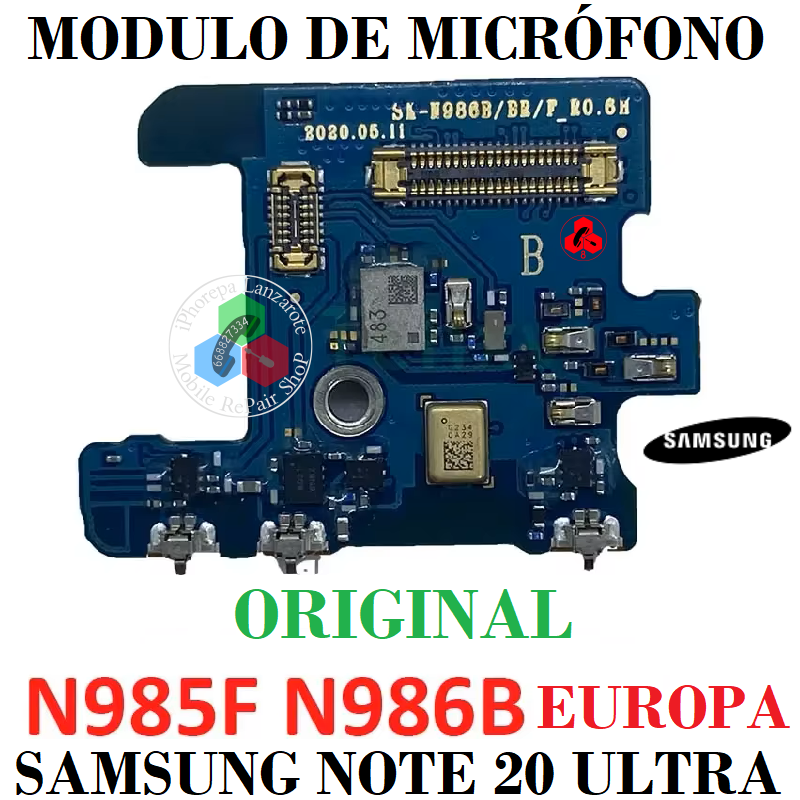 Samsung Note 20 Ultra 4G / 5G 2020 N985f / N986B - SUBPLACA MODULO DE MICROFONO ORIGINAL