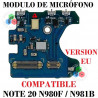 Samsung Note 20 4G N980F / 5G 2020 N981B VERSION EUROPA - SUBPLACA MODULO DE MICROFONO COMPATIBLE