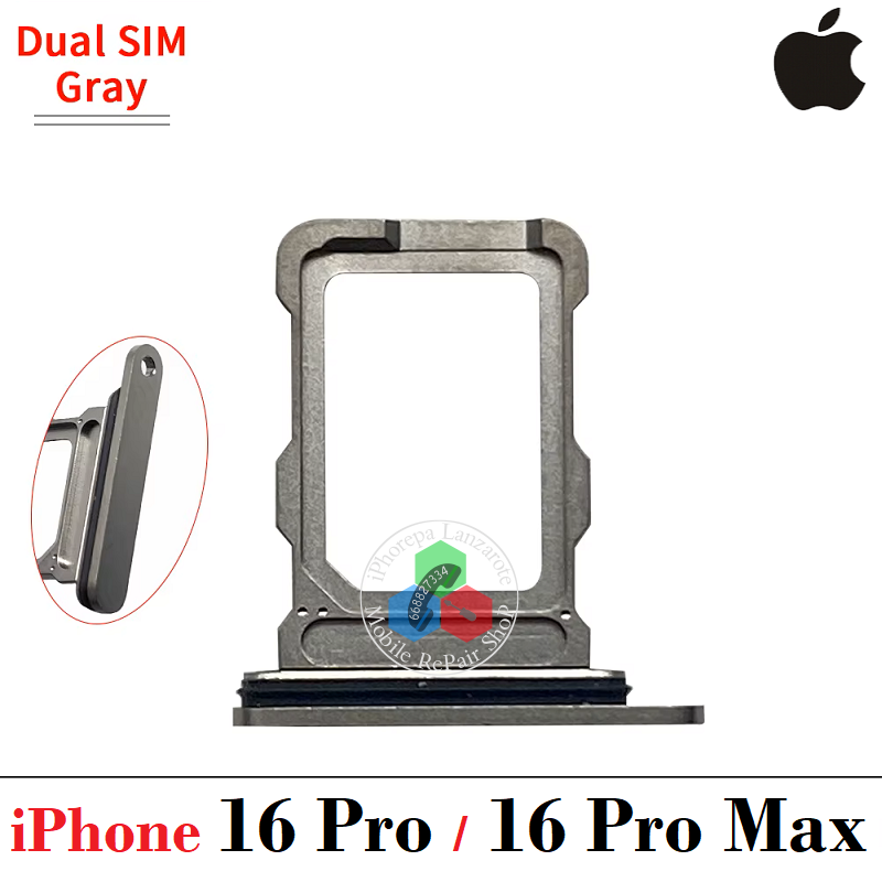 iPhone 16 Pro 5G 2024 A3293 / iPhone 16 Pro Max 5G 2024 A3296 - BANDEJA DUAL SIM - SILVER