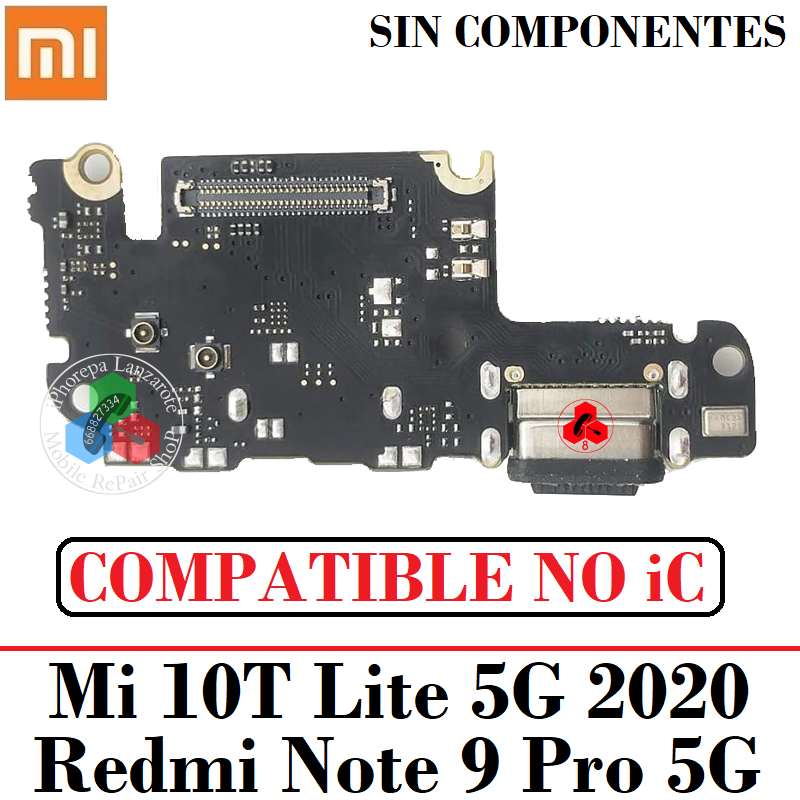 Xiaomi Mi 10T Lite 5G 2020 M2007J17G / Redmi Note 9 Pro 5g - PLACA DE CARGA COMPATIBLE no ic