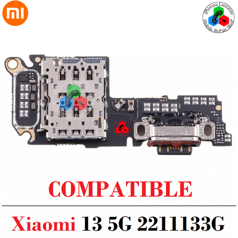 Xiaomi 13 5G 2022 2211133G / 2211133C - PLACA DE CARGA COMPATIBLE