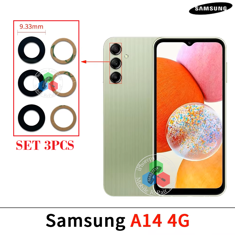 Samsung A14 4G 2023 A145R A145U A145  - CRISTAL LENTE DE CAMARA ( SET 3PCS )
