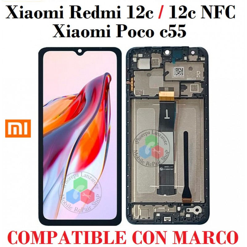 Xiaomi Redmi 12c 4G 2023  22120RN86G / 12c NFC / Poco c55 - PANTALLA COMPATIBLE CON MARCO