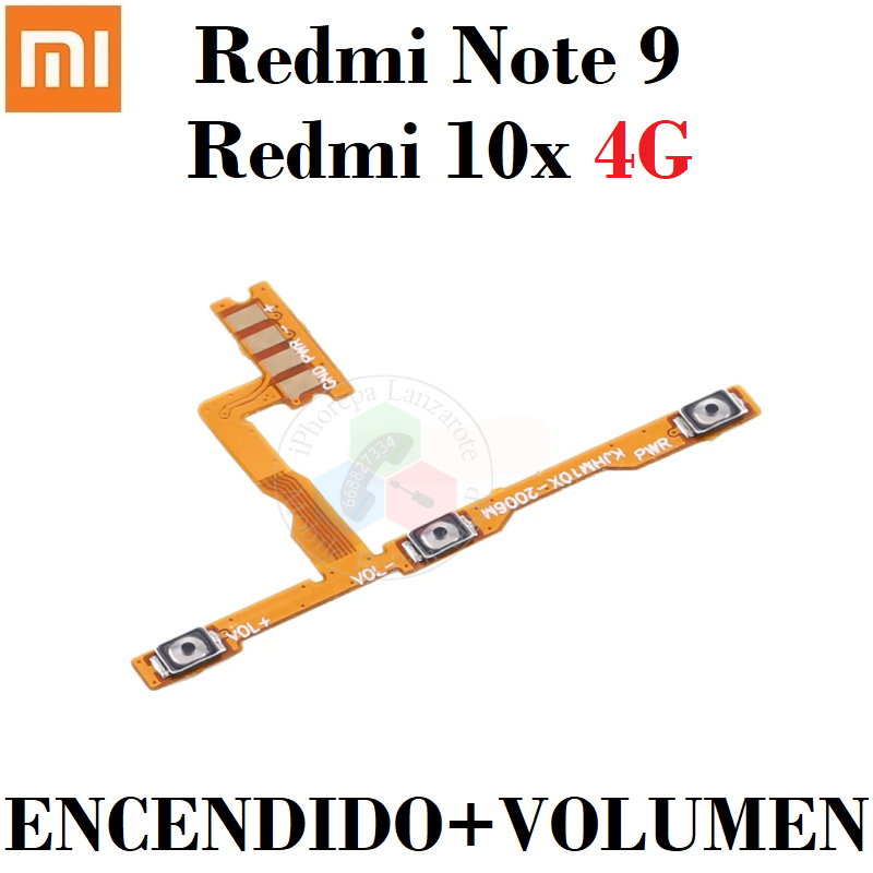 Xiaomi Redmi Note 9 4G 2020 M2003J15SC / M2003J15SG / M2003J15SS / Redmi 10X 4G - Flex encendido + volumen