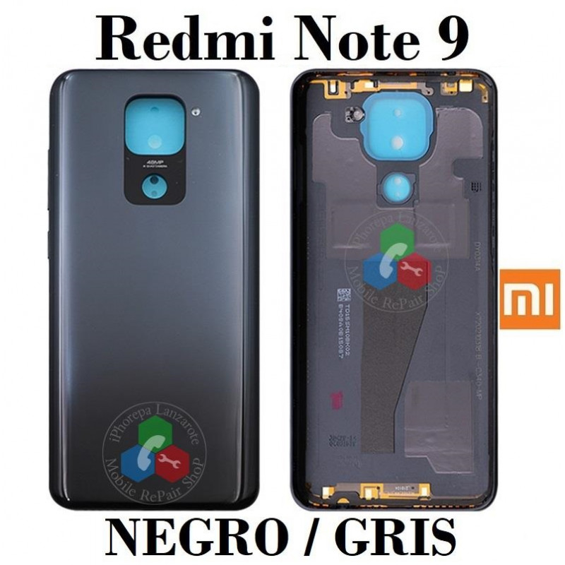 Xiaomi Redmi Note 9 2020 M2003J15SC / M2003J15SG / M2003J15SS - Carcasa tapa trasera NEGRO / GRIS