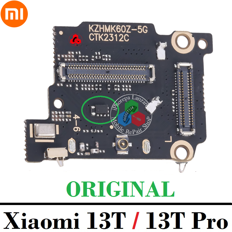 Xiaomi 13T (2306EPN60G) / Xiaomi 13T PRO (23078PND5G) -  Modulo lector sim + microfono - ORIGINAL