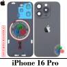 iPhone 16 Pro 5G 2024 A3293 - TAPA DE CRISTAL + MARCO + LENTE DE CAMARA + LOGO - TITANIO NEGRO