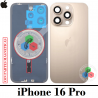 iPhone 16 Pro 5G 2024 A3293 - TAPA DE CRISTAL + MARCO + LENTE DE CAMARA + LOGO - TITANIO DESIERTO