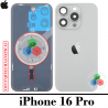 iPhone 16 Pro 5G 2024 A3293 - TAPA DE CRISTAL + MARCO + LENTE DE CAMARA + LOGO - TITANIO NATURAL