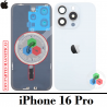 iPhone 16 Pro 5G 2024 A3293 - TAPA DE CRISTAL + MARCO + LENTE DE CAMARA + LOGO - TITANIO BLANCO