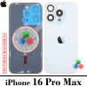 iPhone 16 Pro Max 5G 2024 A3296 - TAPA DE CRISTAL + MARCO + LENTE DE CAMARA + LOGO - TITANIO BLANCO