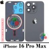iPhone 16 Pro Max 5G 2024 A3296 - TAPA DE CRISTAL + MARCO + LENTE DE CAMARA + LOGO - TITANIO NEGRO