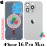 iPhone 16 Pro Max 5G 2024 A3296 - TAPA DE CRISTAL + MARCO + LENTE DE CAMARA + LOGO - TITANIO NATURAL