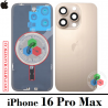 iPhone 16 Pro Max 5G 2024 A3296 - TAPA DE CRISTAL + MARCO + LENTE DE CAMARA + LOGO - TITANIO DESIERTO