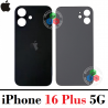 iPhone 16 Plus 5G 2024 A3290 - TAPA TRASERA COMPATIBLE CON LOGO - NEGRO