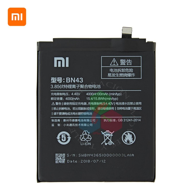 XIAOMI REDMI note 4X / redmi NOTE 4 - BN43 - BATERÍA BULK