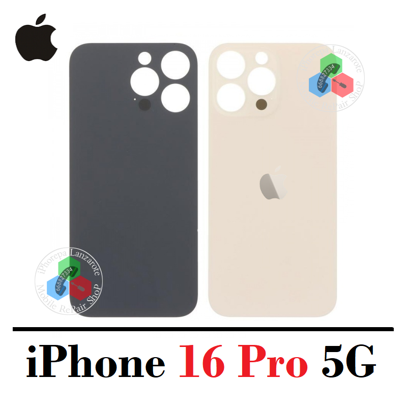 iPhone 16 Pro 5G 2024 A3293 - TAPA TRASERA COMPATIBLE CON LOGO - TITANIO DESIERTO