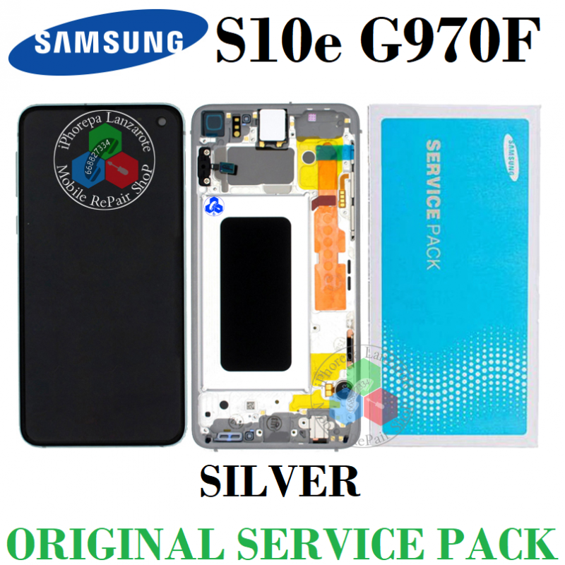 SAMSUNG S10e G970 G970F - PANTALLA ORIGINAL SERVICE PACK MARCO SILVER