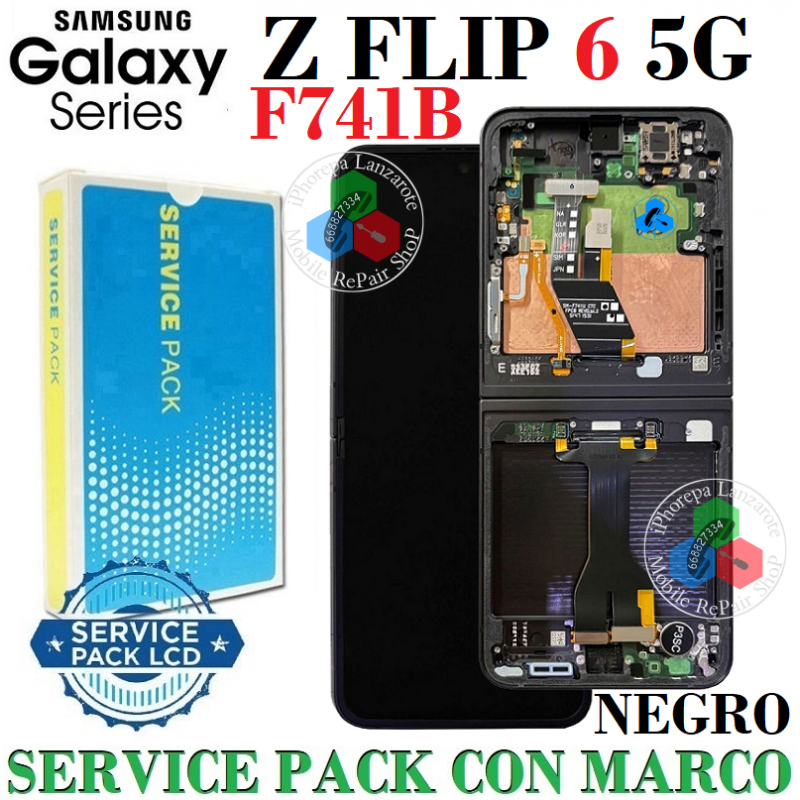 SAMSUNG Z Flip6 5G 2024 F741B F741 - PANTALLA SERVICE PACK CON MARCO NEGRO