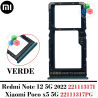 Xiaomi Redmi Note 12 5G 2022 22111317I / Poco x5 5G 22111317PG - BANDEJA DUAL SIM + MICRO SD - VERDE