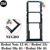 Xiaomi Redmi Note 12 4G 23021RAAEG / Redmi 12C 4G 2023 22120RN86G / REDMI 10A / redmi 10c - Bandeja Sim Dual + MICRO SD - NEGRO