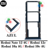 Xiaomi Redmi Note 12 4G 23021RAAEG / Redmi 12C 4G 2023 22120RN86G / REDMI 10A / redmi 10c - Bandeja Sim Dual + MICRO SD - AZUL