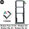 Xiaomi Redmi Note 12 4G 23021RAAEG / Redmi 12C 4G 2023 22120RN86G / REDMI 10A / redmi 10c - Bandeja Sim Dual + MICRO SD - VERDE
