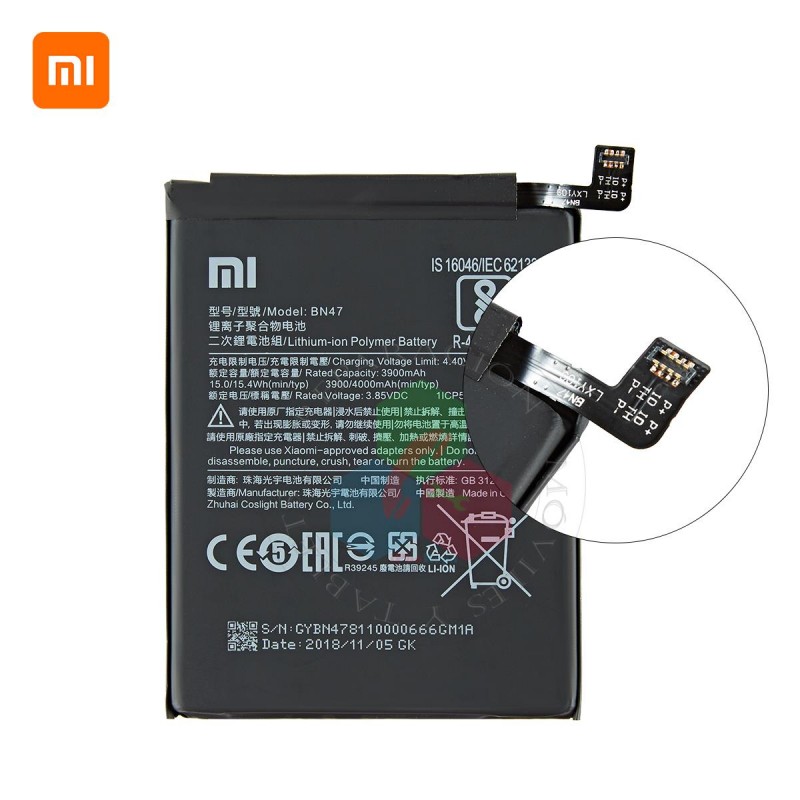 XIAOMI Mi A2 LITE / REDMI 6 PRO - BN47 - BATERÍA COMPATIBLE