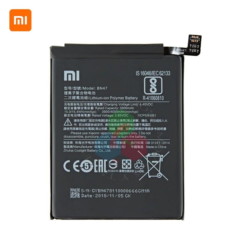 XIAOMI Mi A2 LITE / REDMI 6 PRO - BN47 - BATERÍA COMPATIBLE