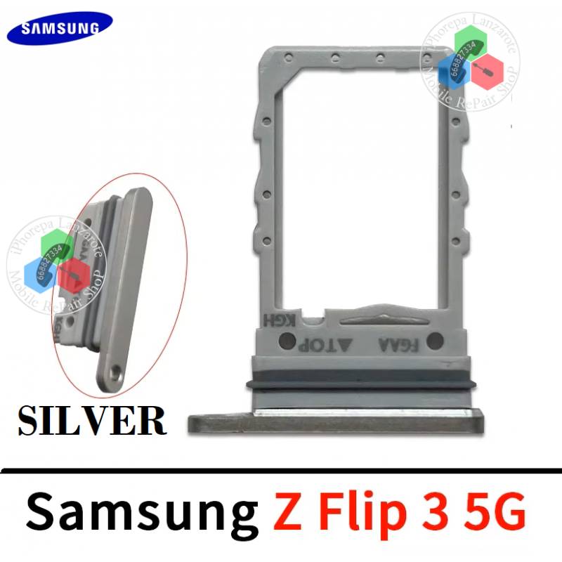 SAMSUNG Z Flip3 / Z flip 3 5G 2021 F711B F711 - BANDEJA SINGLE SIM - SILVER