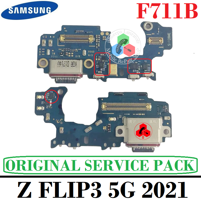 SAMSUNG Z Flip3 5G 2021 F711B F711 - PLACA DE CARGA ORIGINAL SERVICE PACK