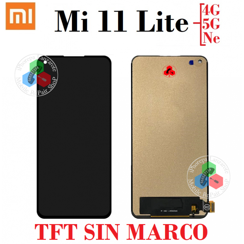 Xiaomi Mi 11 Lite 4G M2101K9AG / Mi 11 Lite 5G M2101K9G / Mi 11 Lite 5G NE 2021 2109119DG - PANTALLA TFT SIN MARCO