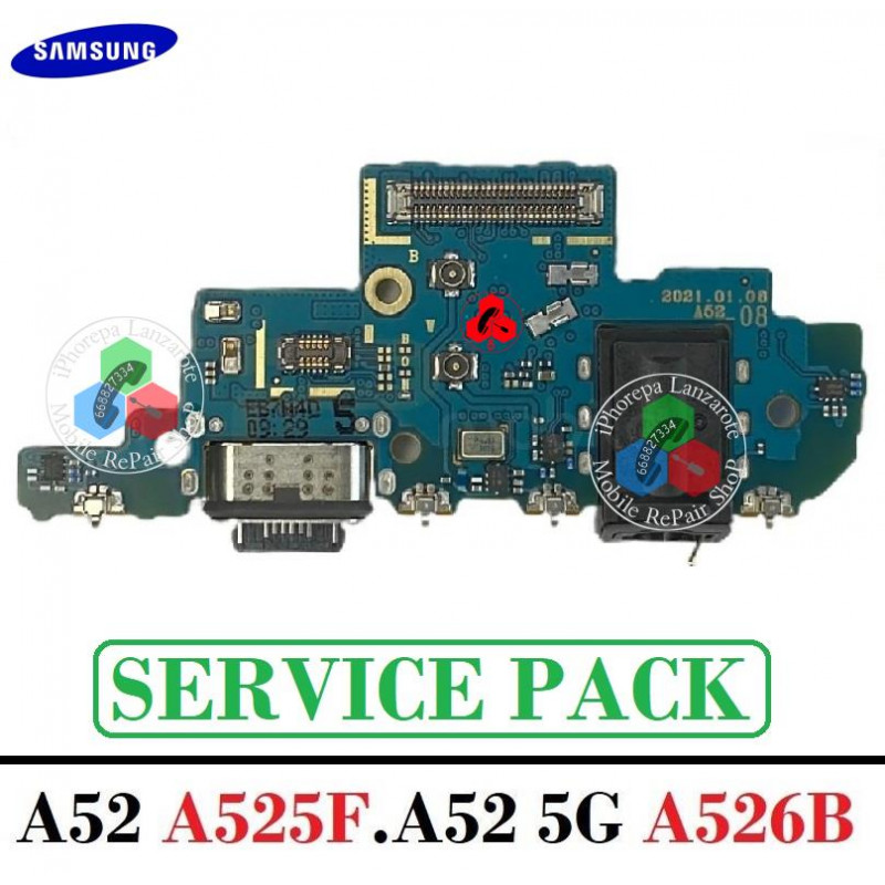 SAMSUNG A52 4G A525F / A52 5G A526B - PLACA DE CARGA ORIGINAL SERVICE PACK