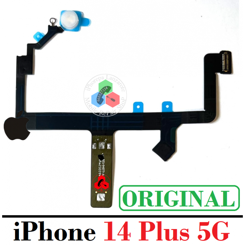 iPhone 14 Plus 5G 2022 A2886 - FLEX FLASH DE CAMARA + micrófono / LINTERNA - ORIGINAL REFURBISHED