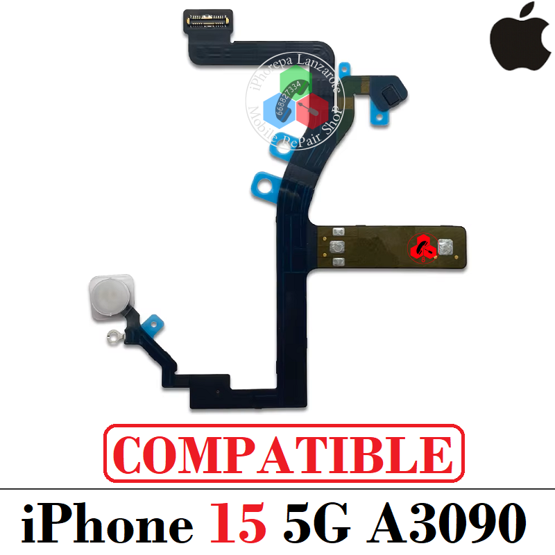 iPhone 15 5G 2023 A3090 - FLEX FLASH DE CAMARA / LINTERNA + microfono - compatible