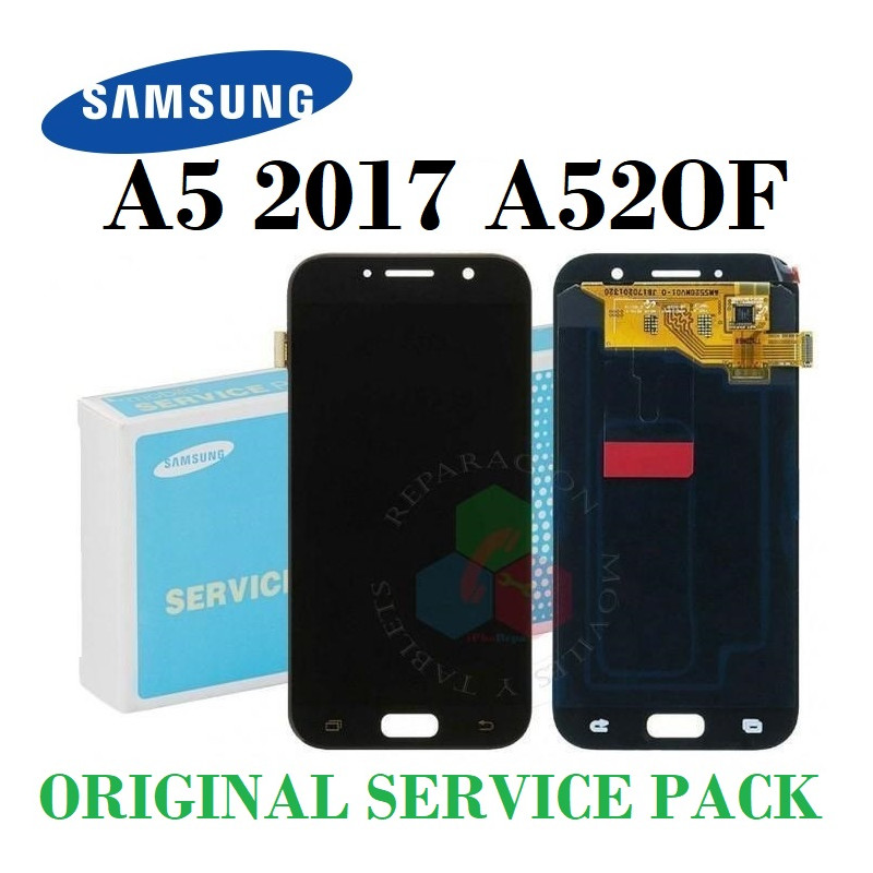 SAMSUNG A5 2017 A520F a520 - PANTALLA original SERVICE PACK NEGRO