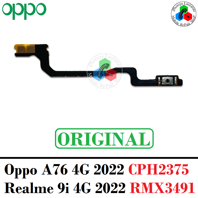 Oppo A76 4G 2022 CPH2375 / Realme 9i 4G RMX3491 - flex power encendido