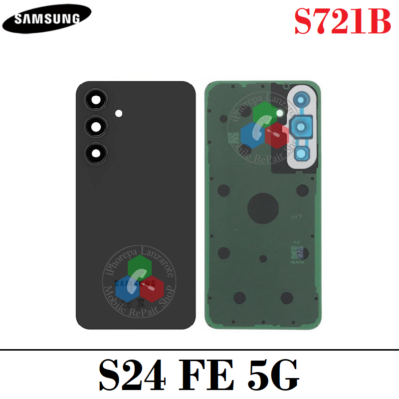 SAMSUNG S24 FE 5G S721B S721 - TAPA TRASERA CON LENTE + LOGO - GRIS GRAFITO