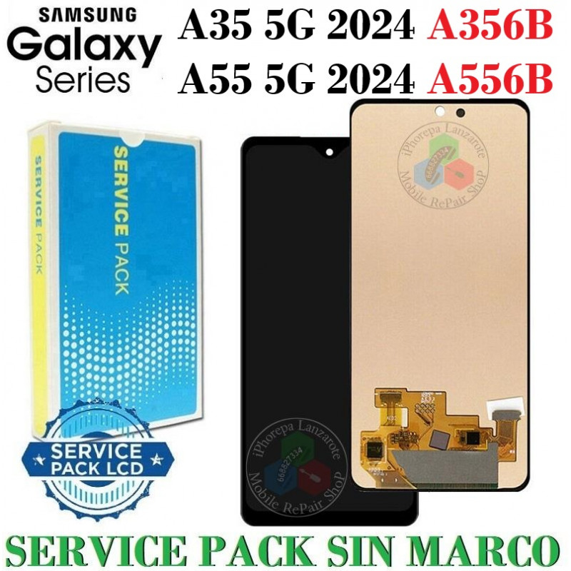 SAMSUNG A35 5G A356 A356B / A55 5G 2024 A556B A556 - PANTALLA SERVICE PACK SIN MARCO