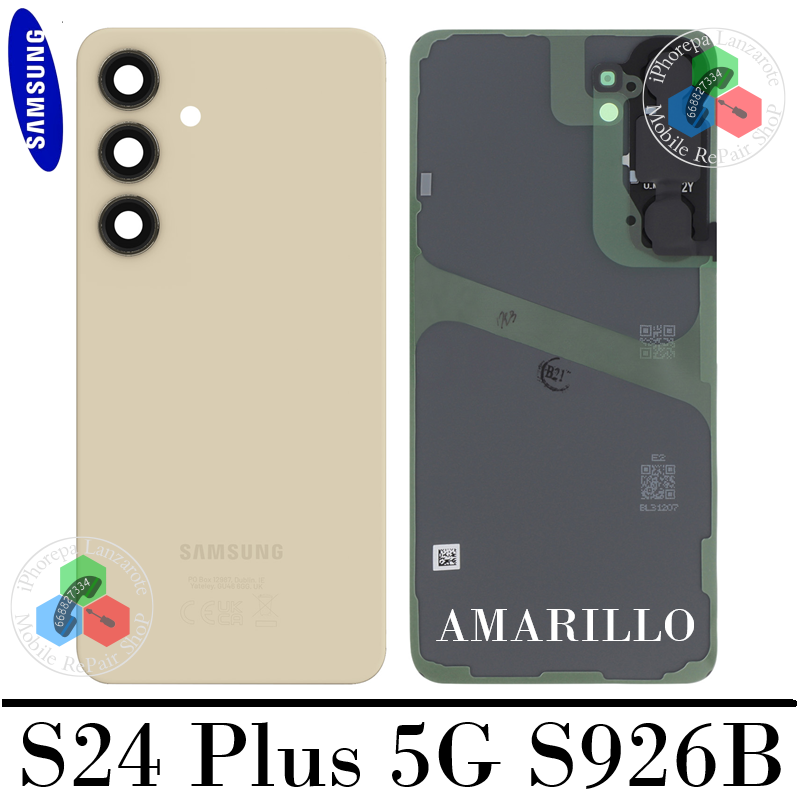 Samsung S24 Plus 5G 2024 S926B s926 - TAPA TRASERA + LENTE - negro