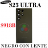 Samsung S23 Ultra 5G S918B 2023 - TAPA TRASERA COMPATIBLE HQ CON LENTES - NEGRO