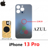 iPhone 13 PRO - TAPA TRASERA CON LOGO HUECO GRANDE - AZUL