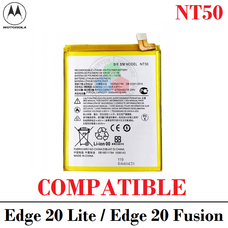 Motorola Edge 20 Lite / Motorola Edge 20 Fusion - NT50 - Bateria compatible