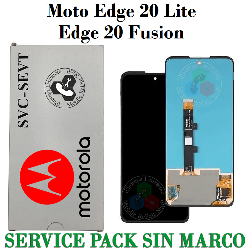 Motorola Edge 20 Fusion / Moto Edge 20 Lite / MT6853 - XT2139-1 - PANTALLA SERVICE PACK SIN MARCO