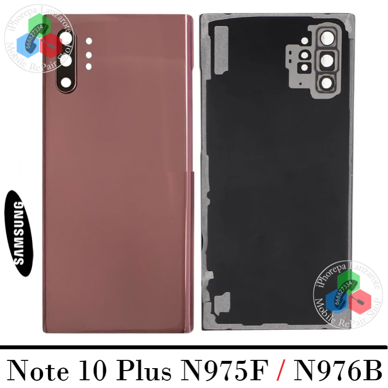 Samsung Note 10 Plus / NOTE 10+ N975 N976 - TAPA TRASERA ROSA + LENTE + EMBELLECEDOR - COMPATIBLE