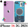 iPhone 16 5G 2024 A3287 - TAPA TRASERA COMPATIBLE CON LOGO + LENTE + IMAN - ROSA