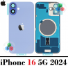 iPhone 16 5G 2024 A3287 - TAPA TRASERA COMPATIBLE CON LOGO + LENTE + IMAN - AZUL ULTRAMAR
