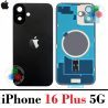 iPhone 16 Plus 5G 2024 A3290 - TAPA TRASERA COMPATIBLE CON LOGO + LENTE + IMAN - TITANIO NEGRO