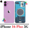 iPhone 16 Plus 5G 2024 A3290 - TAPA TRASERA COMPATIBLE CON LOGO + LENTE + IMAN - rosa
